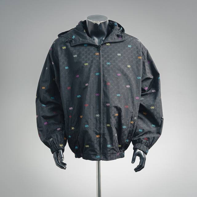 Gucci Colorful Jacquard Canvas Patchwork Hooded Jacket. Originally purchased for