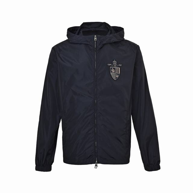Fendi 25Ss Embroidered Badge Lightweight Jacket. Made from 100% nylon, this high