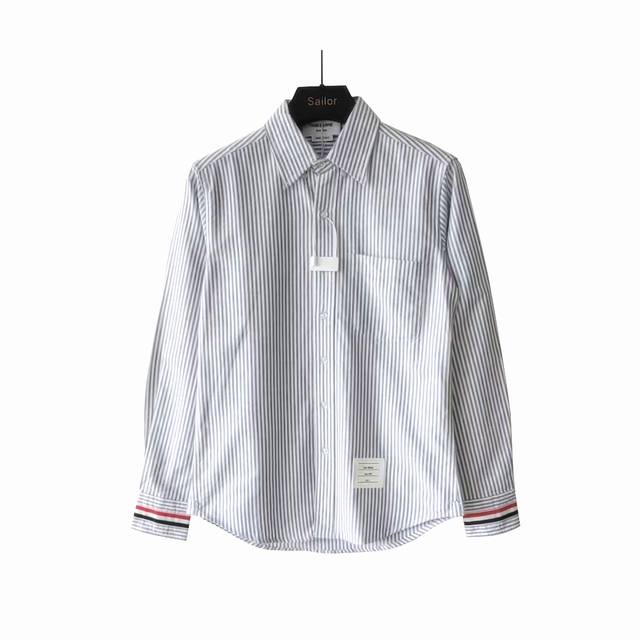 Real shot details + size chart Thom Browne Striped Double Cuff Webbing Yarn-dyed