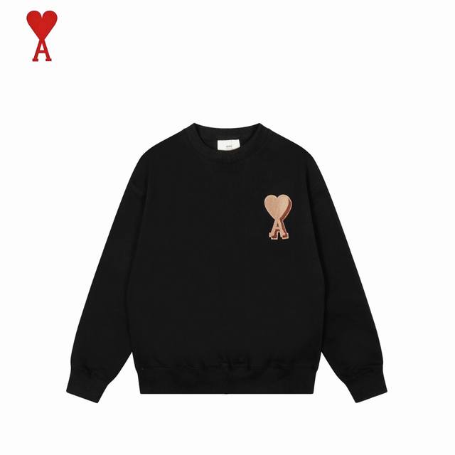 Ami 2025Ss Heart-shaped Flocked Crew Neck Sweatshirt Let's skip the fluff and ge