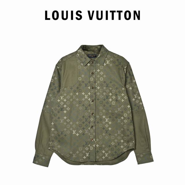 Louis Vuitton Army Green Canvas Long-Sleeve Shirt ( ) 2026 Spring/Summer New Mos