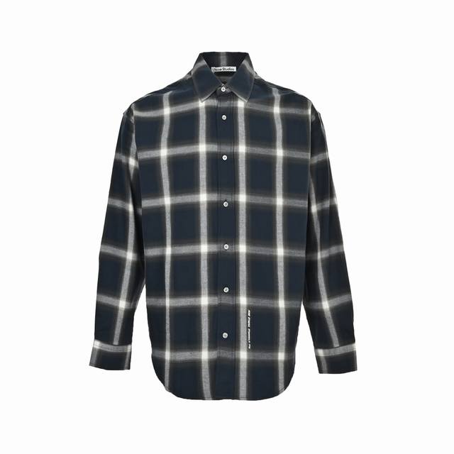 Acne Studios 25Fw Checkered Flannel Shirt Custom Organic Cotton Brushed Checkere