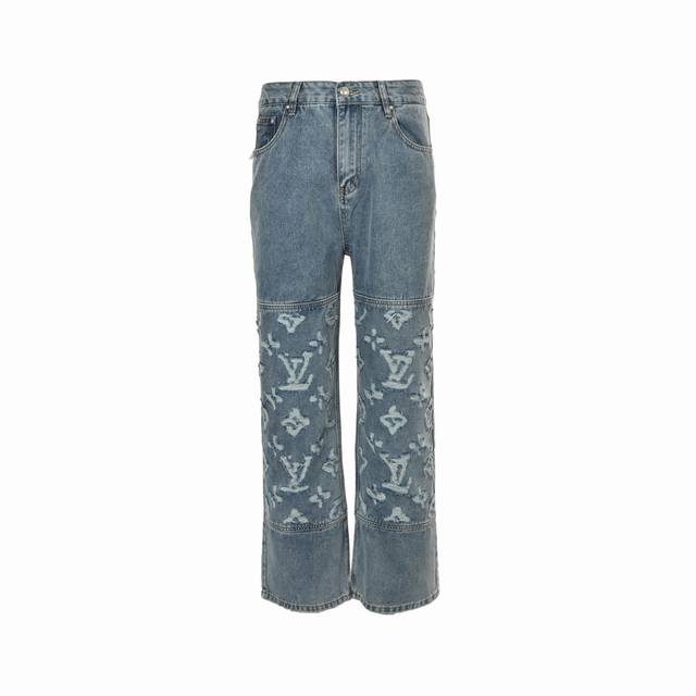 Louis Vuitton 24Fw Ripped Monogram Jeans Suit A must-have item for men's and wom