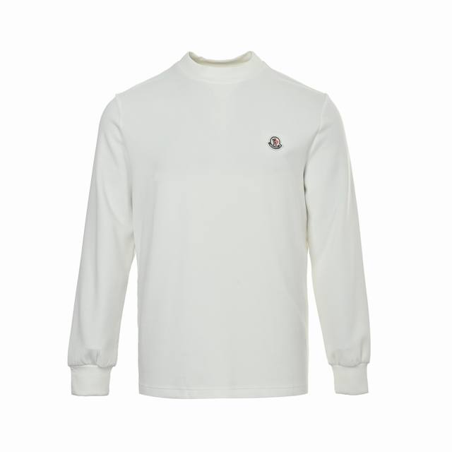 Moncler 25Fw Embroidered Logo Long-Sleeve T-Shirt. Made of custom-woven, dyed, w