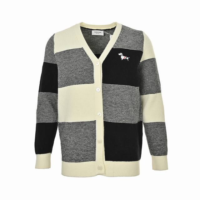 Thom Browne 25Fw Sausage Dog Patchwork Cardigan Sweater A classic "Hobbit" style