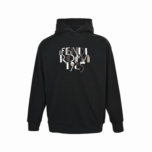 Fendi 25Fw Embroidered Letter Fleece Hooded Sweatshirt ( ). Made of custom merce