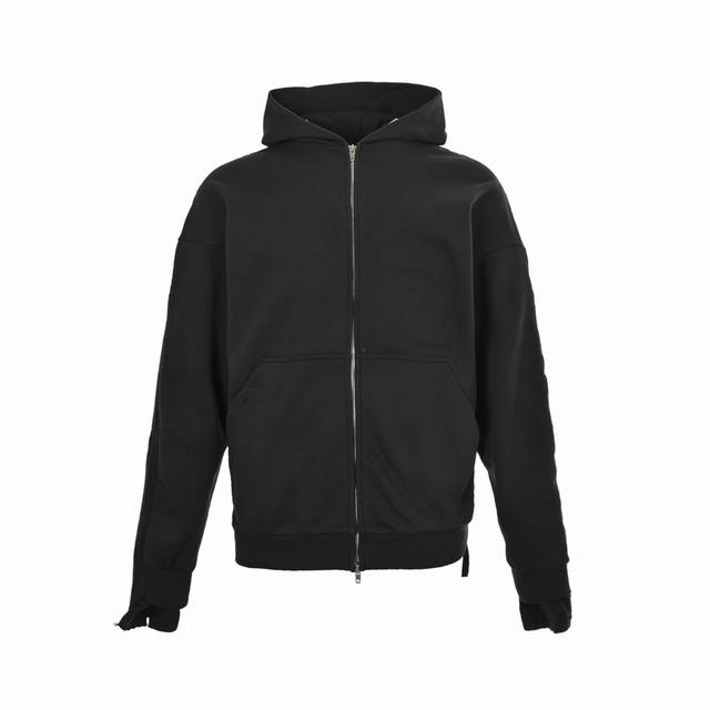 Balenciaga 24Fw Front and Back Spliced Zip-Up Hooded Jacket The spliced design i