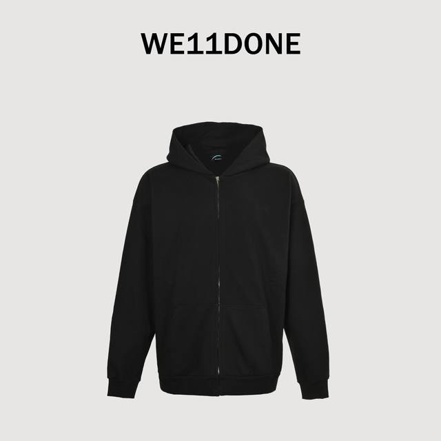 We11 Done New Idol Ding Yuxi Same Style Back Logo Ivory Pearl Rhinestone Hooded