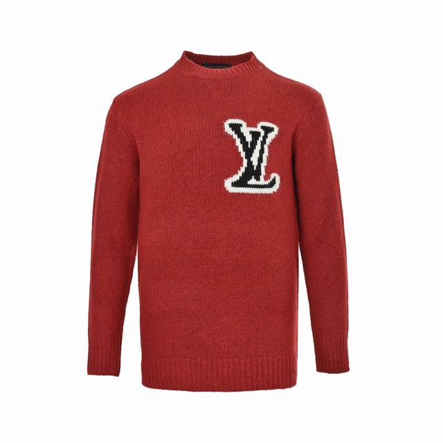 Louis Vuitton 25Fw Jacquard Crew Neck Sweater with Large Logo. Originally purcha