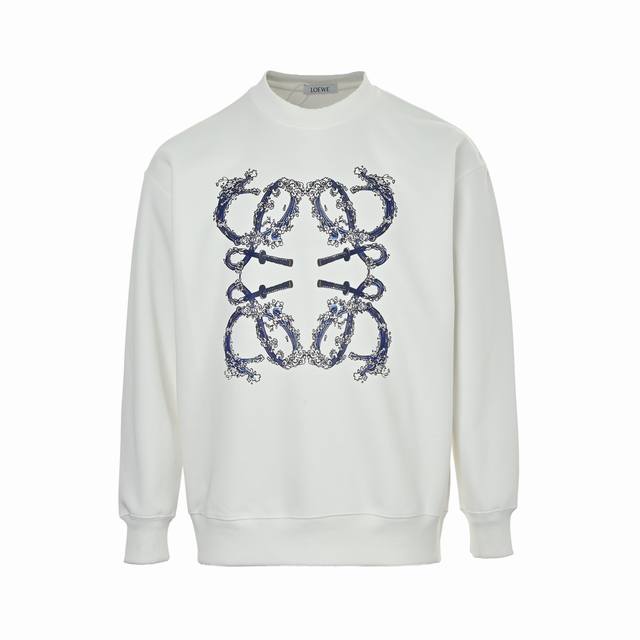 Loewe 25Fw Wave Logo Print Crew Neck Sweatshirt ( ). 420g pure cotton fabric, te