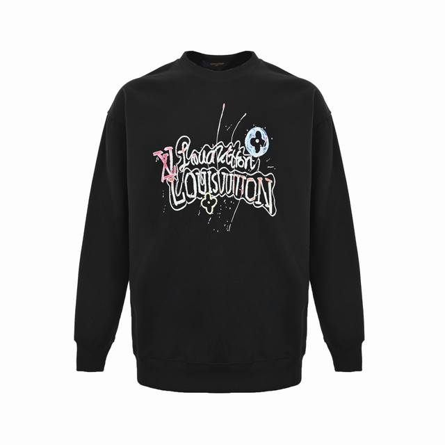 Louis Vuitton Hand-Painted Graffiti Letter Print Crew Neck Sweatshirt ( ) 420g p