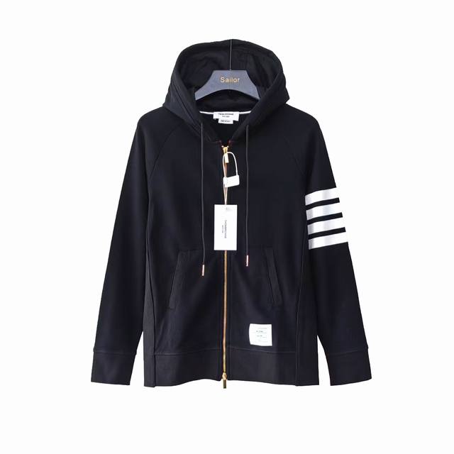 Real shot details + size chart Thom Browne four-stripe zip-up jacket Tb white f