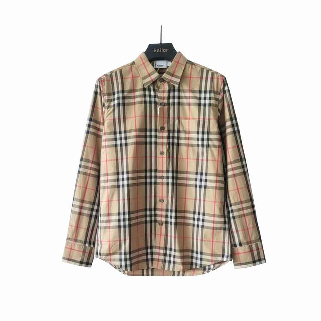 Real Shot Details + Size Chart Burberry Classic Red Line Long-Sleeve Shirt Burbe