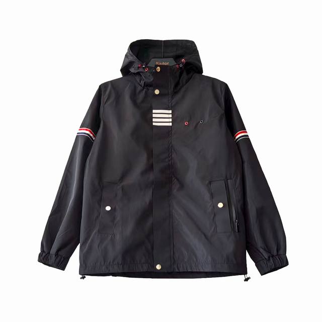 Real shot details + size chart Thom Browne double sleeve label windproof waterpr