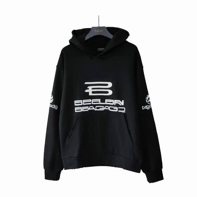 Real shot details + size chart Balenciaga AI-generated letter hoodie Oval machin