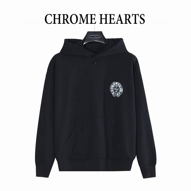 Chrome Hearts Heavy-Duty Horseshoe Logo Embroidered Washed Burnish Hooded Sweats