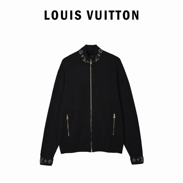 Louis Vuitton 25Ss Jacquard Ribbed Stand Collar Zipper Knit Cardigan (Originally