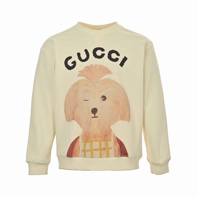 Gucci 24Fw Fun Cartoon Print Crew Neck Sweatshirt ( ) 420g pure cotton fabric, t