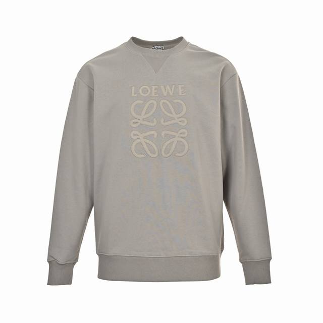 Loewe 25Fw Embroidered Logo Crew Neck Sweatshirt. Made of 420g pure cotton doubl