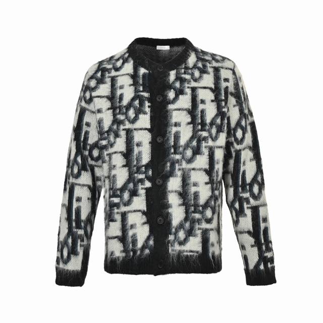 Dior 25Fw Monogram Jacquard Mohair Cardigan Sweater. Exclusively custom-made hig