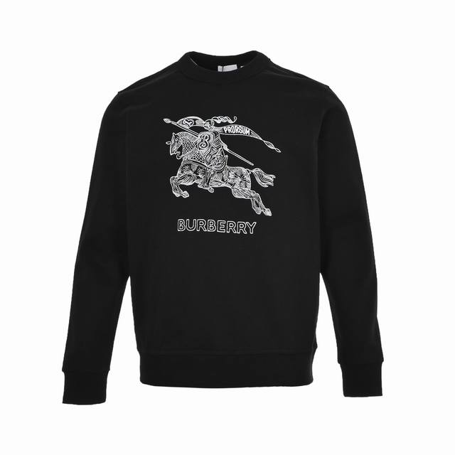 Burberry 23Fw Horse Embroidery Crew Neck Sweatshirt. Made of combed cotton sweat