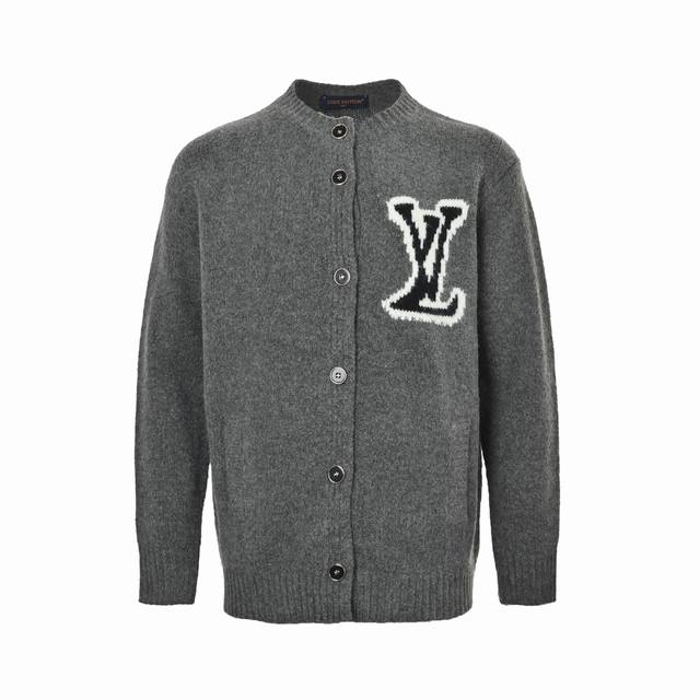 Louis Vuitton 25Fw Jacquard Large Logo Cardigan Sweater. Made of soft and skin-f