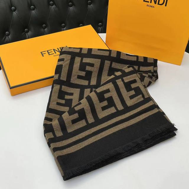 Fendi full set packaging and invoice, high-quality cashmere single color double-
