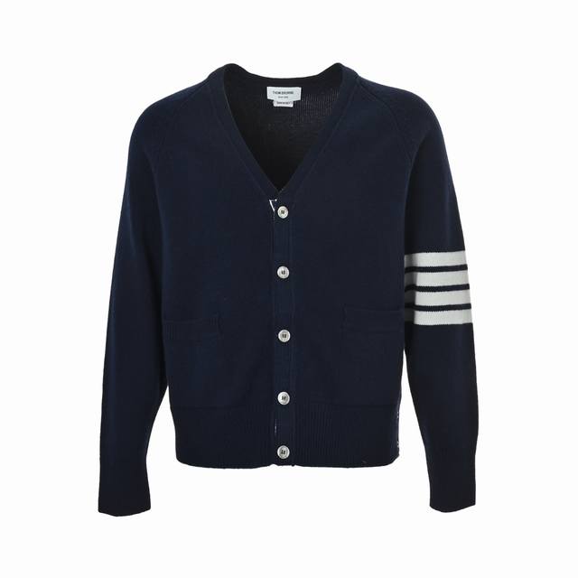 Thom Browne K35 Four-stripe Wool Cardigan Coat. Made of imported 100% wool, the