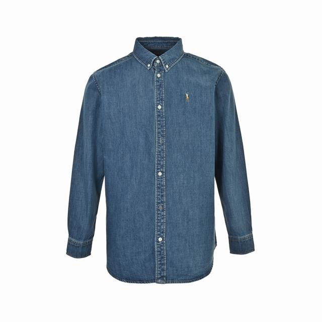 Ralph Lauren Color Label Pony Embroidered Denim Shirt ( ) Made of custom-woven t