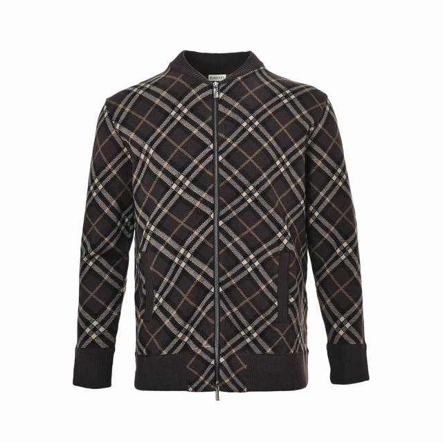 Burberry 25Fw Check Zip-Up Cardigan. This cardigan features Burberry's classic c