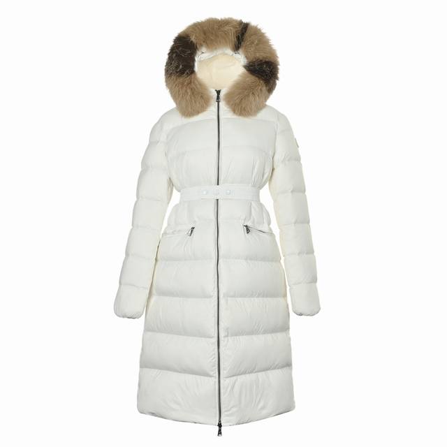 Moncler Long Hooded Down Jacket with Fur Collar ( ) Moncler Hermifur Series Mid-