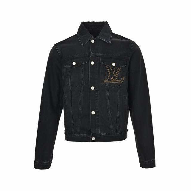 Louis Vuitton 24Fw Embroidered Logo Denim Jacket ( ) This trucker jacket feature