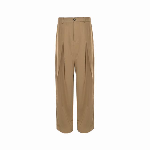 Loewe 25Fw Buckle Wide-Leg Trousers ( ). Custom-made cotton twill worsted fabric