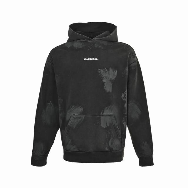 Balenciaga 25Fw Paint-Inkjet Embroidered Hoodie A stylish design, welcome to com