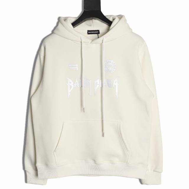 Balenciaga 25Fw Gothic Letter Hoodie 480G High-Grade Combed Cotton Fabric, Origi