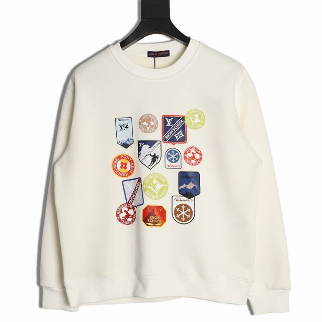 Louis Vuitton Lv 25Fw Badge Crew Neck Sweatshirt ( ) 480G High-Grade Combed Cott