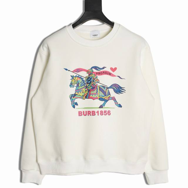 Burberry 25Fw Colorful Horse Crew Neck Sweatshirt ( ) 480G High-Grade Combed Cot