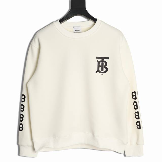 Burberry 25Fw Crew Neck Sweatshirt with Letter Print on Arms ( ) 480G Premium Co