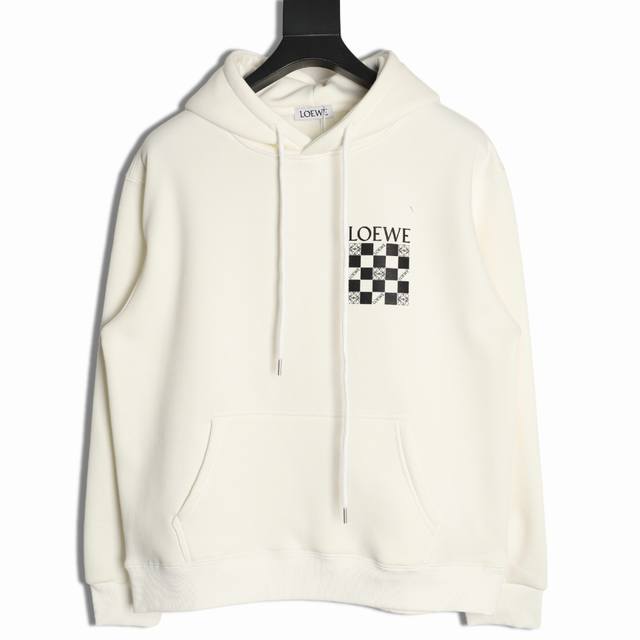 Loewe 25Fw Checkered Hoodie ( ) 480G High-Grade Combed Cotton Fabric, Original W