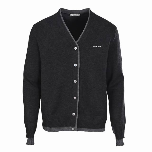 Miu Miu Miu Miu Miu Mm Hem-paneled knitted cardigan Custom-knitted cashmere merc