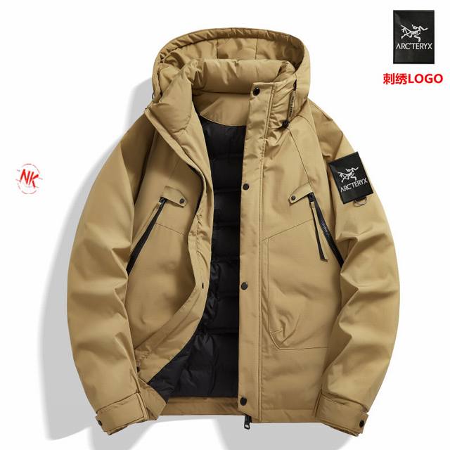 Embroidered Logo 90% White Duck Down Arc'teryx White Duck Down Jacket! Short Top