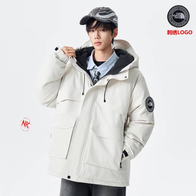 Embroidered Logo 90% White Duck Down The North Face White Duck Down Jacket Short