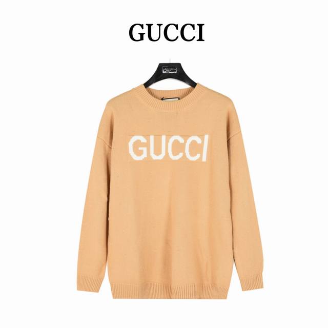 Gucci 24Fw Heavy-duty Polka Dot and Logo Jacquard Crew Neck Sweater. The preppy