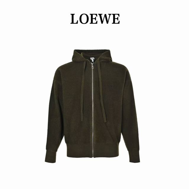 Loewe 25Fw Logo Embroidered Zip-Up Hooded Sweater Cardigan. Made from high-quali