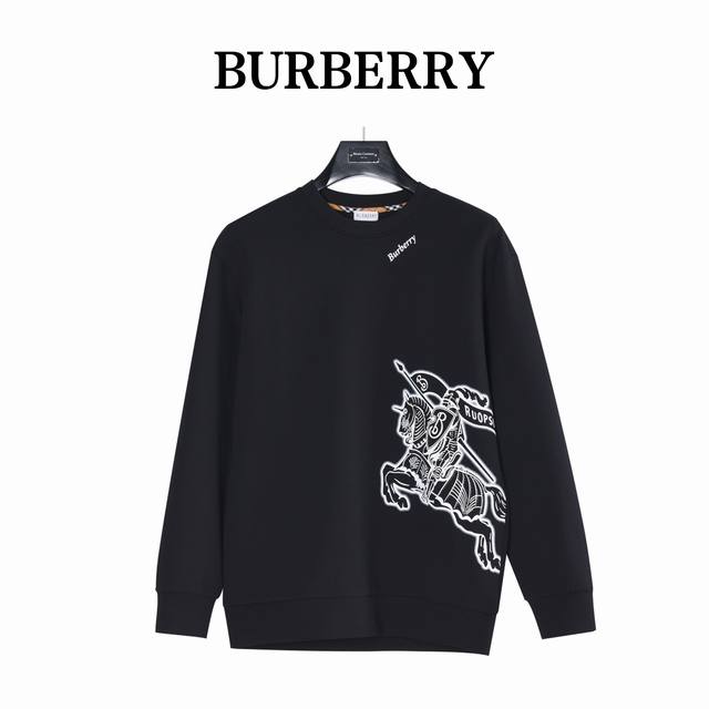 Burberrv Burberry 25Ss Printed Letter Horse Crew Neck Sweatshirt High-end sweats