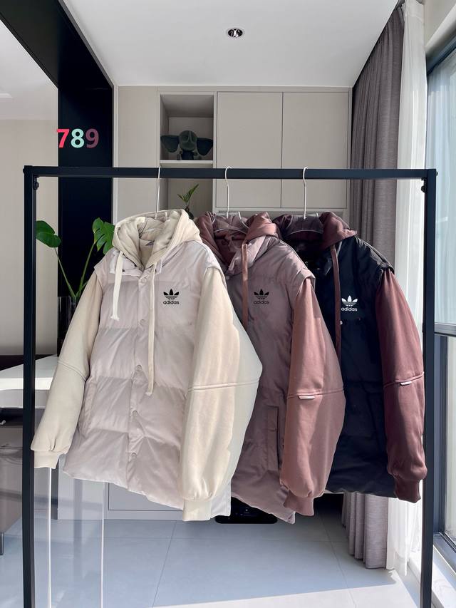 Adidas Originals 24Ss Winter New Arrival Faux Two-Piece Patchwork Winter Couple