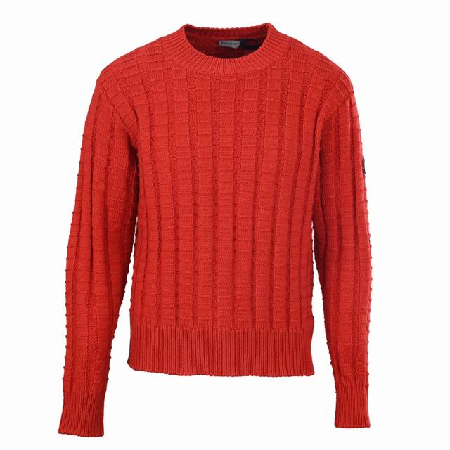 Moncler Mc Two-tone Embossed Knit Crew Neck Sweater ( ) Made of custom-knitted e