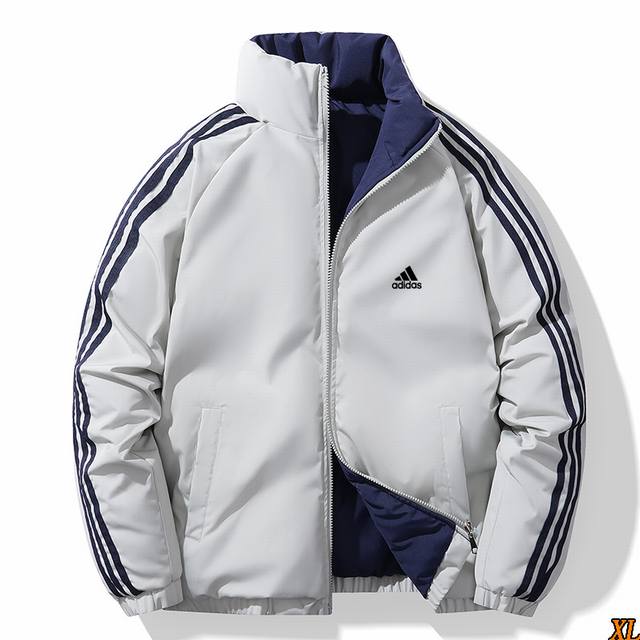 Adidas Exclusive Real Shot New Winter High-Quality Three-Stripe Stand Collar Co