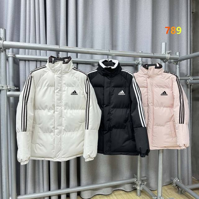 Adidas Color Block Patchwork Thickened Cotton Stand Collar Puffer Jacket Down Co