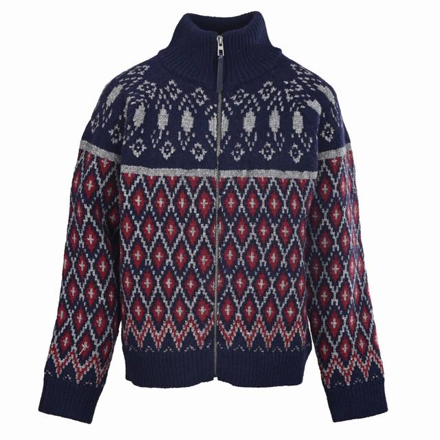 Loewe Geometric Crew Neck Knit Sweater Cardigan ( ) Custom-made snow-white ribbe